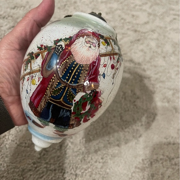 Peggy Abrams Santa With Frosty Ornament 6” No Box, EUC - Picture 6 of 10